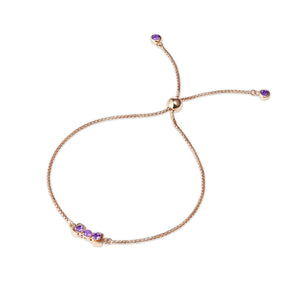 San Shi Amethyst Bracelet, 18 ct Rose Gold Vermeil - Tsai x Tsai | Luxury Gemstone Jewellery Gift
