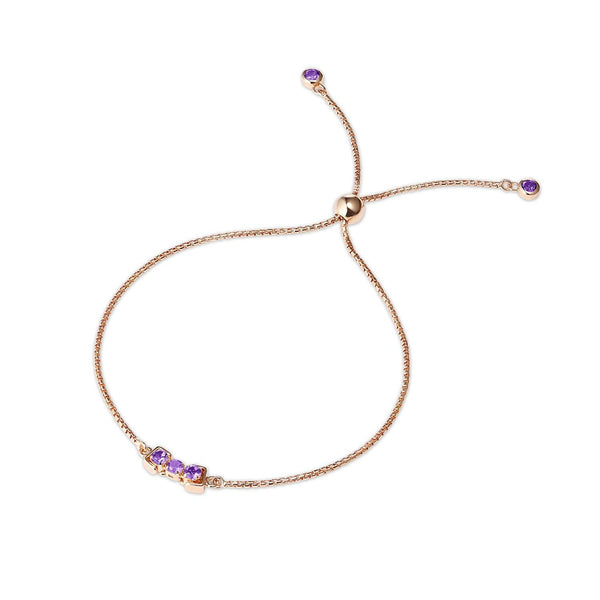 San Shi Amethyst Bracelet, 18 ct Rose Gold Vermeil - Tsai x Tsai | Luxury Gemstone Jewellery Gift