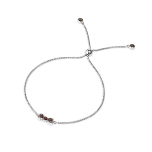 San Shi Garnet Bracelet, Sterling Silver - Tsai x Tsai | Luxury Gemstone Jewellery Gift