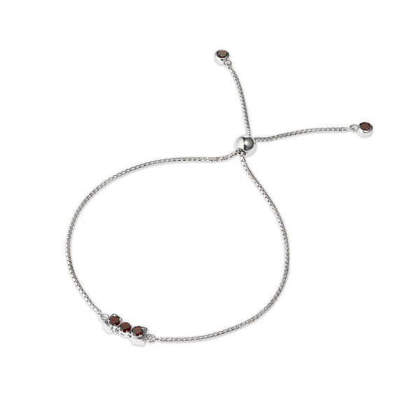 San Shi Garnet Bracelet, Sterling Silver - Tsai x Tsai | Luxury Gemstone Jewellery Gift