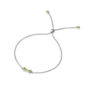San Shi Peridot Bracelet, Sterling Silver - Tsai x Tsai | Luxury Gemstone Jewellery Gift