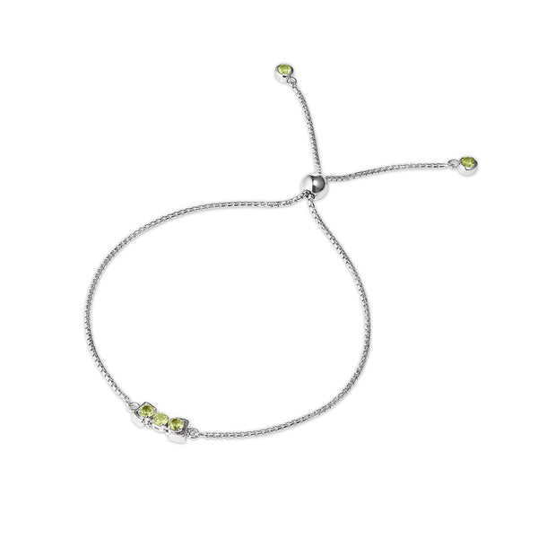 San Shi Peridot Bracelet, Sterling Silver - Tsai x Tsai | Luxury Gemstone Jewellery Gift