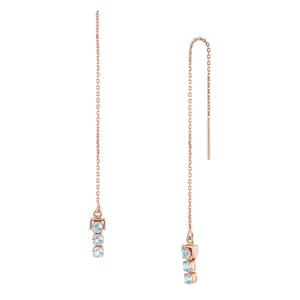San Shi Blue Topaz Chain Earrings, 18 ct Rose Gold Vermeil - Tsai x Tsai | Luxury Gemstone Jewellery Gift