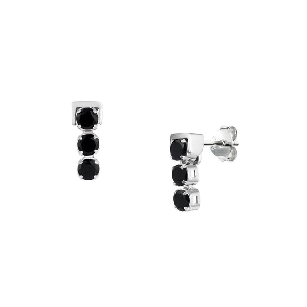 Sterling silver Earrings with Black Spinel