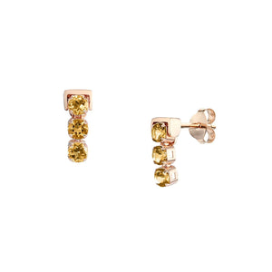 San Shi Citrine Stud Earrings, 18 ct Rose Gold Vermeil - Tsai x Tsai | Luxury Gemstone Jewellery Gift