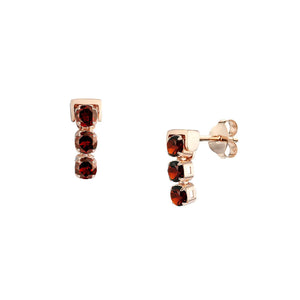 San Shi Garnet Stud Earrings, 18 ct Rose Gold Vermeil - Tsai x Tsai | Luxury Gemstone Jewellery Gift