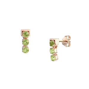 San Shi Peridot Stud Earrings, 18 ct Rose Gold Vermeil - Tsai x Tsai | Luxury Gemstone Jewellery Gift