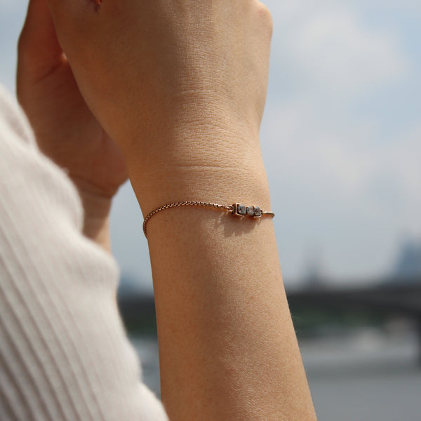 San Shi Blue Topaz Bracelet, 18ct Rose Gold Plated Vermeil