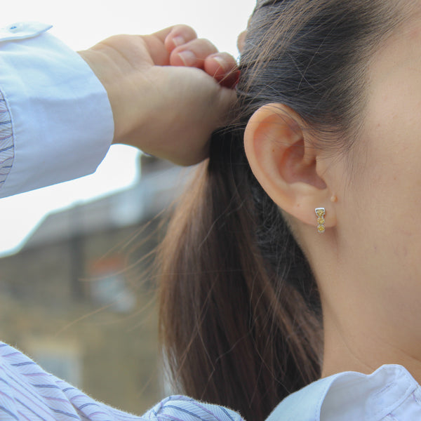 Di Diao Citrine Stud Earrings