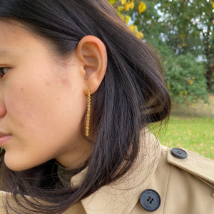 model wearing Beitou Citrine Earrings 18ct Vermeil - Tsai by Tsai Luxury Natural Gemstone Jewellery Gift