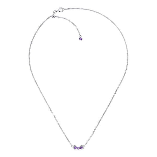 San Shi Amethyst Necklace, Sterling Silver - Tsai x Tsai | Luxury Gemstone Jewellery Gift