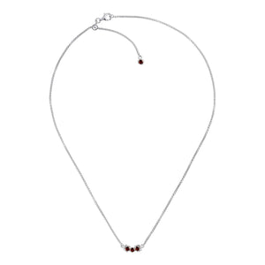 San Shi Garnet Necklace, Sterling Silver - Tsai x Tsai | Luxury Gemstone Jewellery Gift
