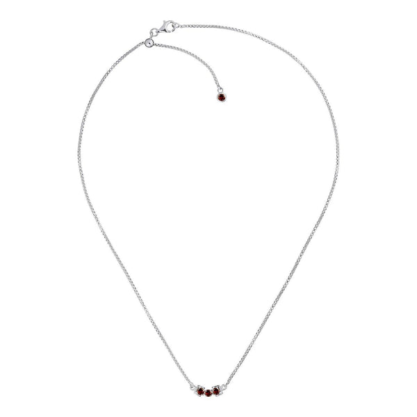 San Shi Garnet Necklace, Sterling Silver - Tsai x Tsai | Luxury Gemstone Jewellery Gift
