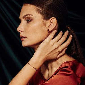 San Shi Amethyst Stud Earrings, 18 ct Rose Gold Vermeil - Tsai x Tsai | Luxury Gemstone Jewellery Gift