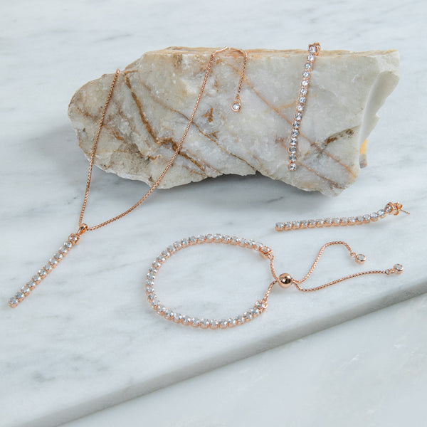 Tamsui Blue Topaz Necklace, 18ct Rose Gold Plated Vermeil