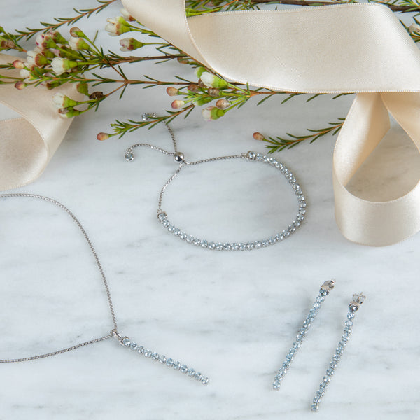 Tamsui Blue Topaz Necklace, Earrings and Bracelet Set Sterling Silver - Tsai x Tsai | Luxury Gemstone Jewellery Gift
