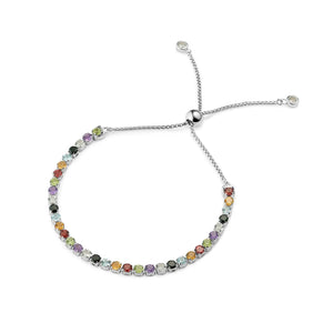 Sanchong Rainbow Gemstones Bracelet, Sterling Silver - Tsai x Tsai | Luxury Gemstone Jewellery Gift