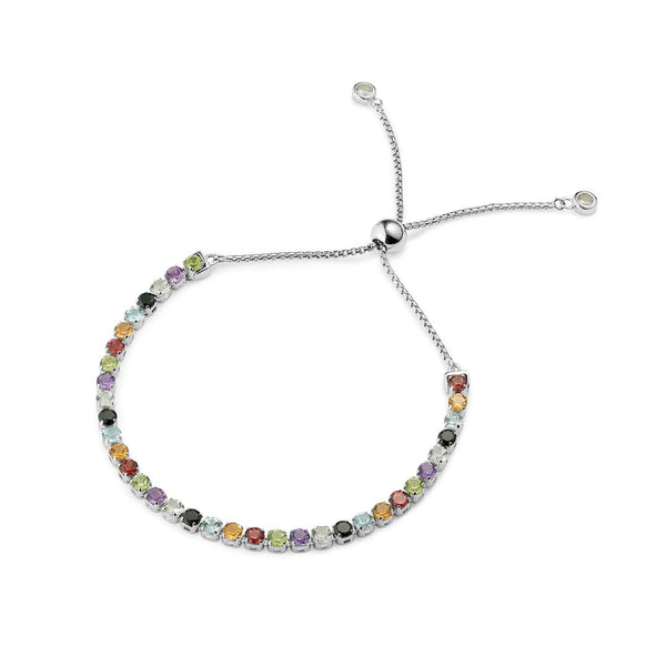 Sanchong Rainbow Gemstones Bracelet, Sterling Silver - Tsai x Tsai | Luxury Gemstone Jewellery Gift