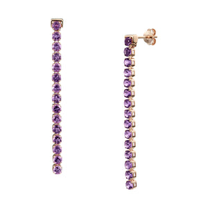 Wanli Amethyst Earrings, 18 ct Rose Gold Vermeil - Tsai x Tsai | Luxury Gemstone Jewellery Gift
