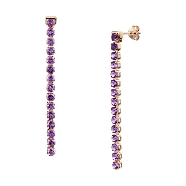 Wanli Amethyst Earrings, 18 ct Rose Gold Vermeil - Tsai x Tsai | Luxury Gemstone Jewellery Gift